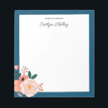 Pretty Flowers From the Desk of Personalised Notepad<br><div class="desc">This pretty notepad features modern multi colour flowers and your personalisation.  Use the template form to add your text.</div>