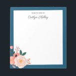 Pretty Flowers From the Desk of Personalised Notepad<br><div class="desc">This pretty notepad features modern multi colour flowers and your personalisation.  Use the template form to add your text.</div>