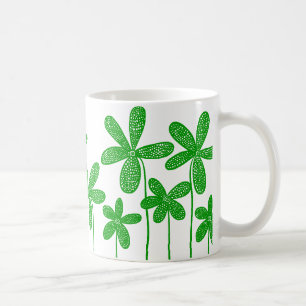Pretty Flowers - Green Coffee Mug