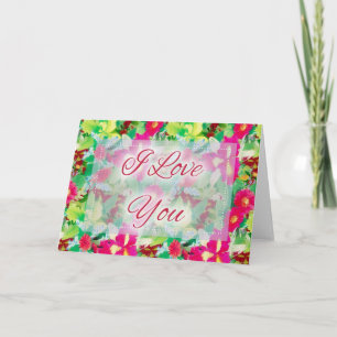 Pretty Flowers I Love You Valentine Greeting Card