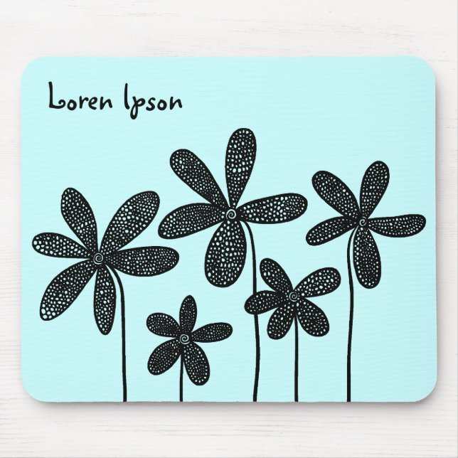 Pretty Flowers - Ice Blue Mouse Pad (Front)