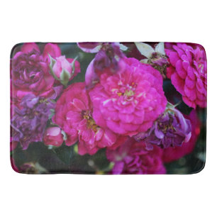 Pretty Flowers Magenta Pink and Purple Bath Mat