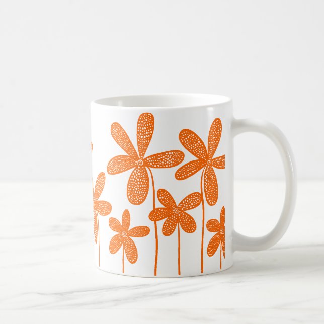 Pretty Flowers - Orange Coffee Mug (Right)