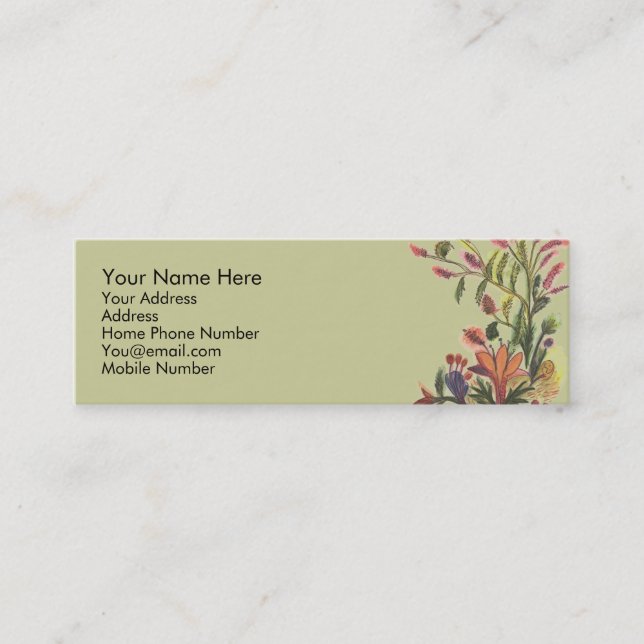 Pretty Flowers Profile Card (Front)