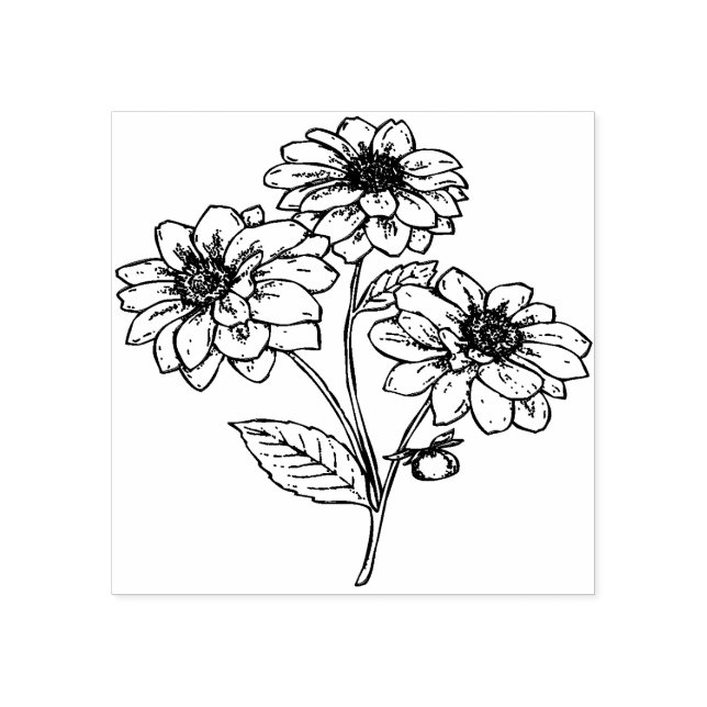 Pretty flowers Rubber Stamp (Imprint)
