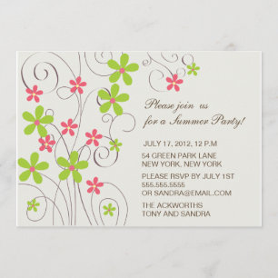 Pretty Flowers -summer party invitation