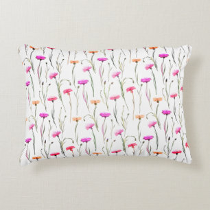 Pretty Flowers With Stems Pattern Decorative Cushion