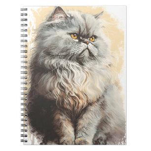 PRETTY FLUFFY GRAY PERSIAN CAT NOTEBOOK