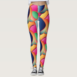 Pretty Foil Colourful Gradient Swirly Pattern Leggings