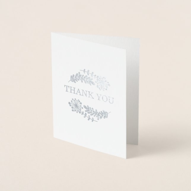 Pretty Foil Floral Custom Greeting Card (Front)