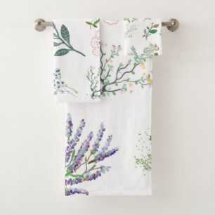 Pretty foliage Herbs and plants for nature lovers Bath Towel Set