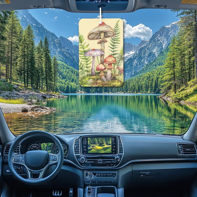 Pretty Forest Mushrooms Ferns  Car Air Freshener (Creator Uploaded)