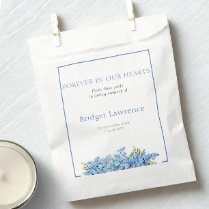 Pretty forget-me-nots funeral seed packet favour bag