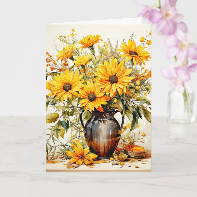 Pretty Freshly Picked Flower Illustration Card (Orchid)