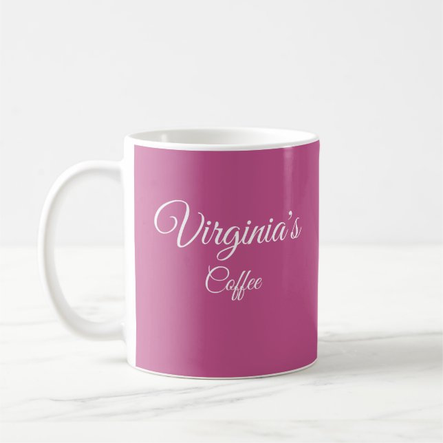 Pretty Fuchsia Personalised Coffee Mug (Left)