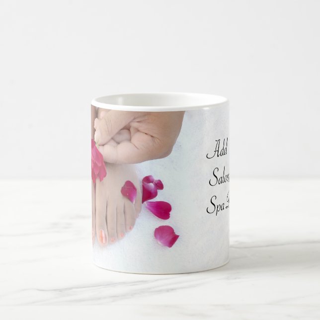 Pretty Fuchsia Pink Rose Pedicure Salon Coffee Mug (Center)