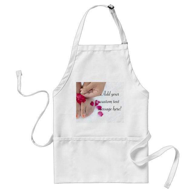 Pretty Fuchsia Pink Rose Pedicure Salon Standard Apron (Front)