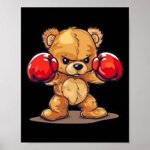 Pretty Funny Bear Costume For Boxing Lovers  Poster