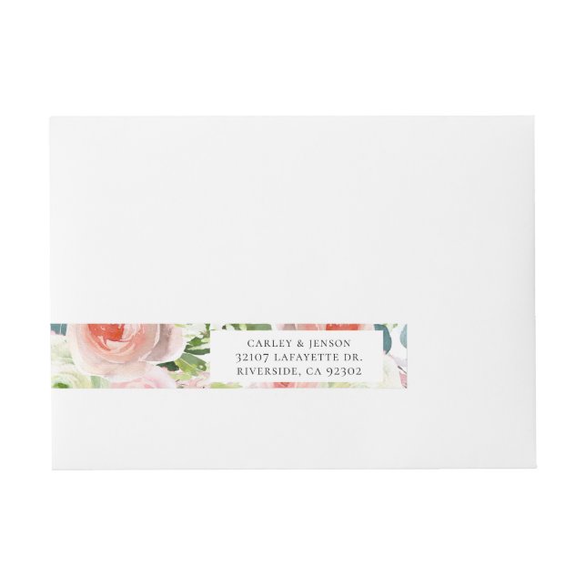Pretty Garden Floral Address Wraparound Address Label (Front)