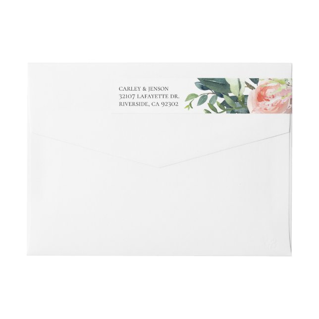 Pretty Garden Floral Return Address Wrap Around Label (Back)