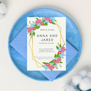 Pretty Garden Flower Wedding Invitation