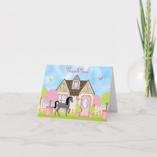 Pretty Garden Horse Thank You Cards