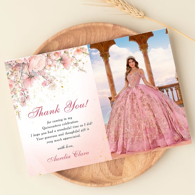 Pretty Garden Wildflowers Sweet 16 Thank You Card (Creator Uploaded)