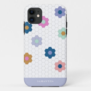 Pretty Geometric Hexagon Flowers in Lilac Case-Mate iPhone Case