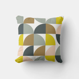 Pretty Geometric Shapes Pattern in Soft Colours Cushion