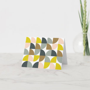 Pretty Geometric Shapes Pattern in Soft Colours Note Card