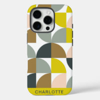 Pretty Geometric Shapes Pink Yellow Personalised