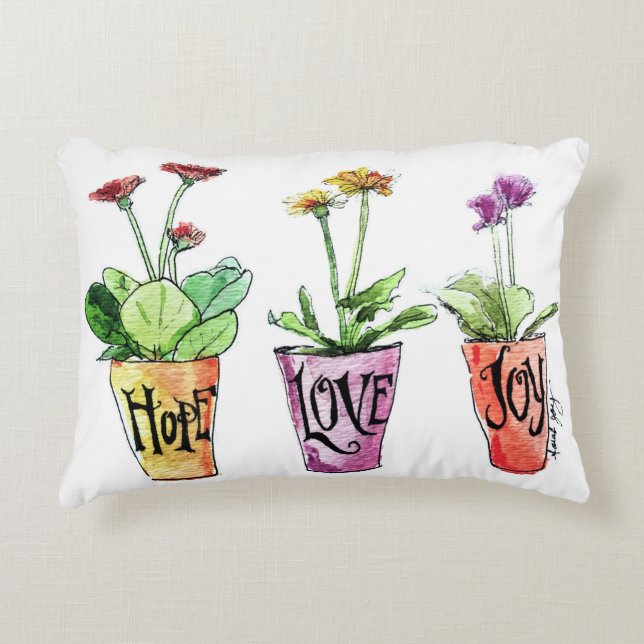 Pretty Gerbera Daisy Flower Pillow (Front)