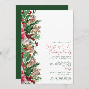 Pretty Gingerbread Cookie Exchange Party Invitation