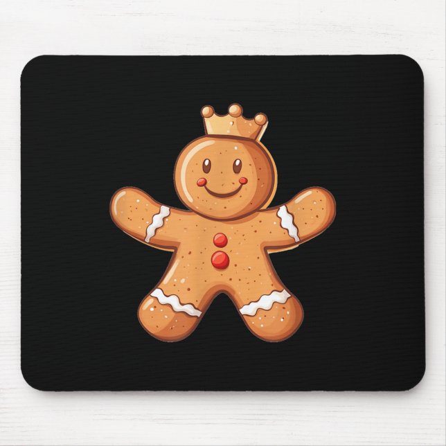 Pretty Gingerbread Man With Crown Costume  Mouse Pad (Front)