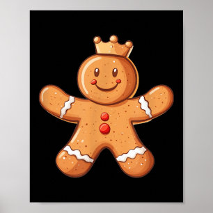 Pretty Gingerbread Man With Crown Costume Poster