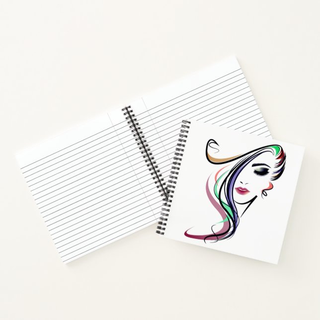 pretty girl 8.5" x 8.5" Spiral Notebook (Inside)