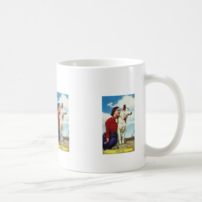 pretty girl and dog iowa casino cafe advetisment coffee mug (Right)