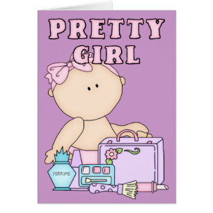 Pretty Girl Baby Girl w Makeup Greeting Card