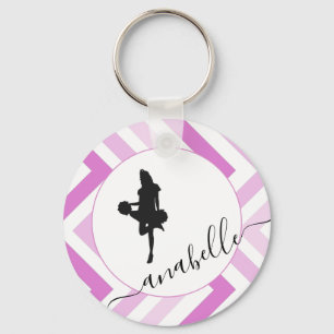 Pretty Girl Cheerleader Pink Girly Cheer Theme Key Ring