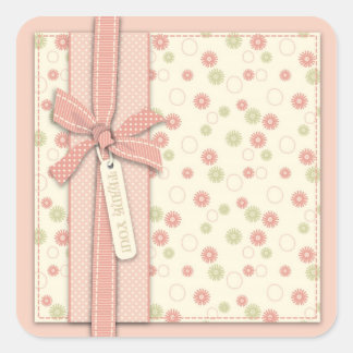 Pretty Girl Floral TY Square Sticker