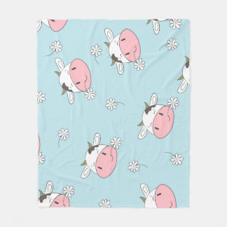 Pretty Girl Flowers: Hand-Drawn Vintage Fleece Blanket