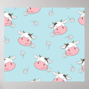 Pretty Girl Flowers: Hand-Drawn Vintage Poster