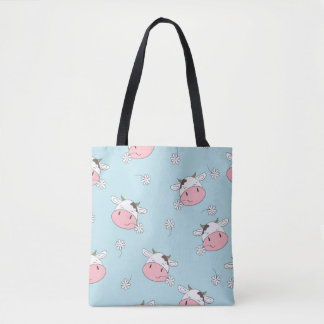 Pretty Girl Flowers: Hand-Drawn Vintage Tote Bag