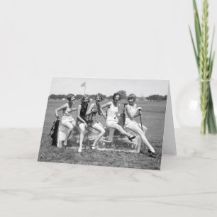 Pretty Girl Golfers, 1920s Card