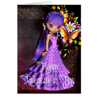 Pretty Girl Happy Valentine's Day Card 2
