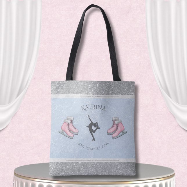Pretty Girl Ice Rink Figure Skating Tote Bag (Figure Skater Tote Bag is the perfect companion for carrying skate essentials to the rink)