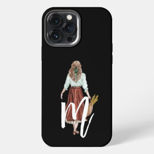 Pretty girl Initial Cool calligraphy Stylish Black iPhone 13 Pro Max Case