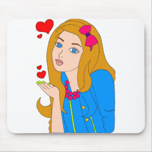 Pretty girl mouse pad