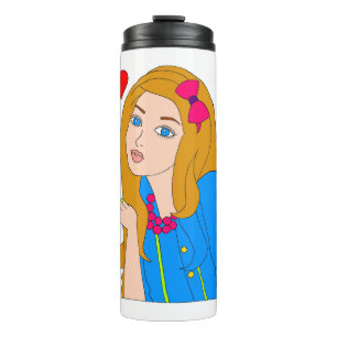 Pretty girl thermal tumbler