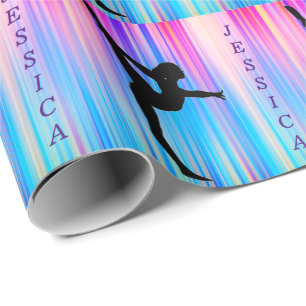 Pretty Girls Gymnastics Colourful Wrapping Paper